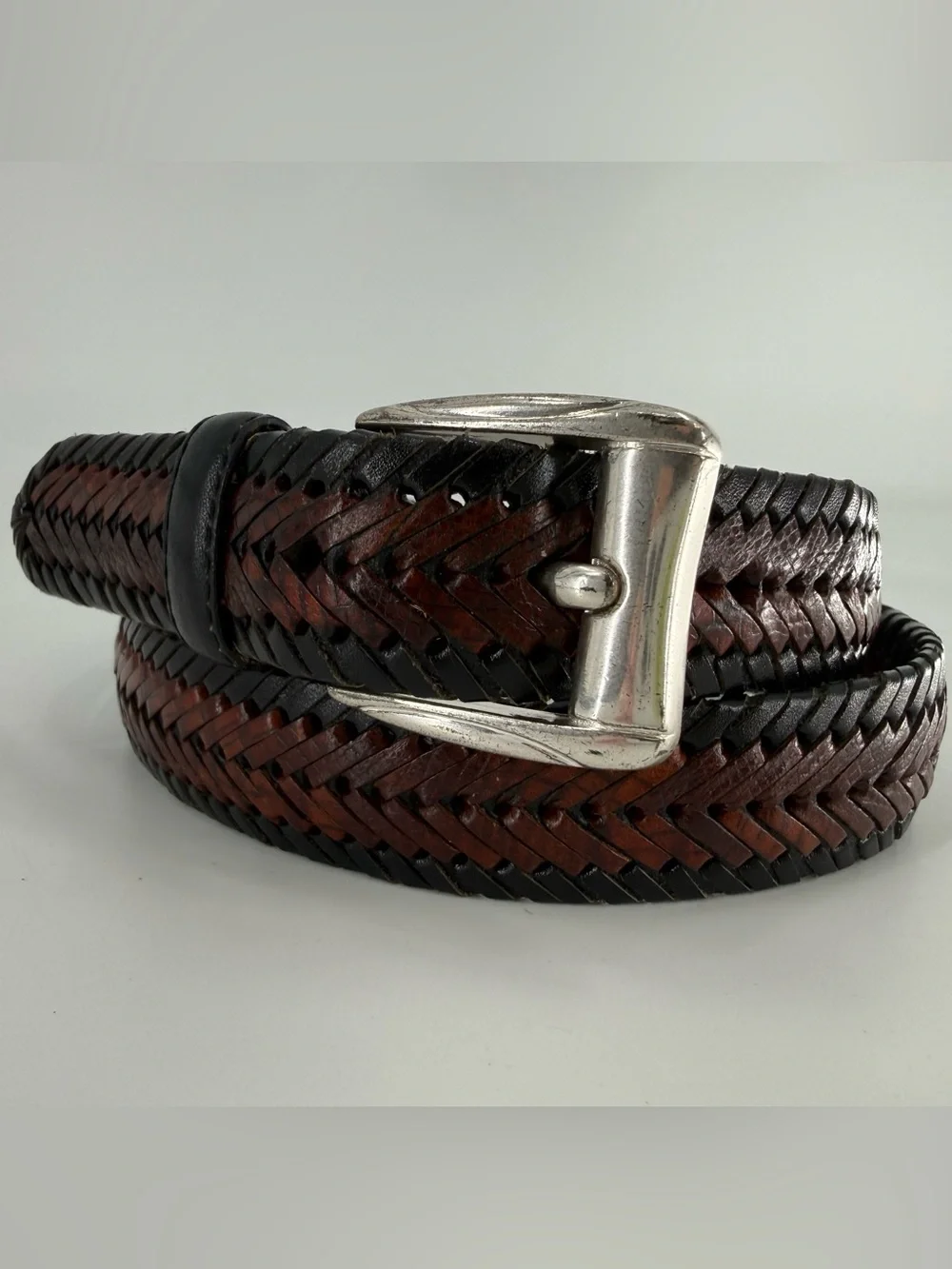 Men’s Braided Leather Belt 2‎ Tone 34